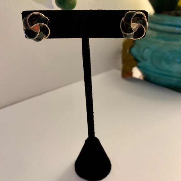 Black Stud Earrings - Picture 3 of 5